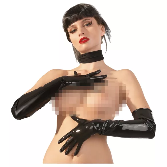 LATEX - Long Unisex Gloves (Black) - L