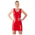 Latex sleeveless latex mini dress (red) - M
