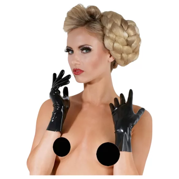 LATEX - Short, Unisex Gloves (Black) - M