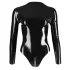 Latex long-sleeved women’s bodysuit (black) - L