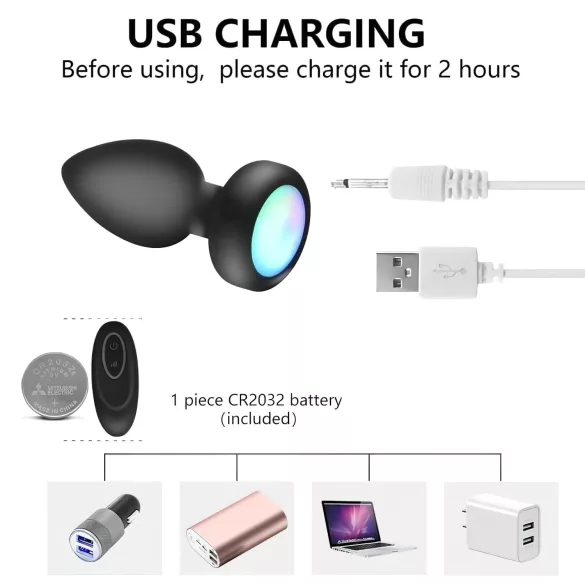 Mrow - Glow-in-the-Dark Radio-Controlled Anal Vibrator (Black)