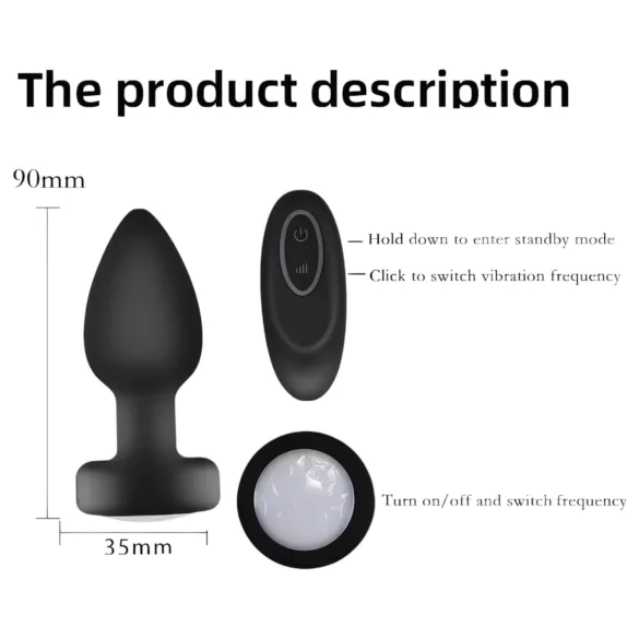 Mrow - Glow-in-the-Dark Radio-Controlled Anal Vibrator (Black)