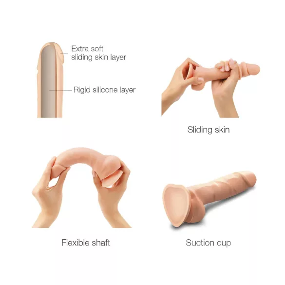 Strap-on-me S - Dual Layer Suction Cup Dildo (Natural)