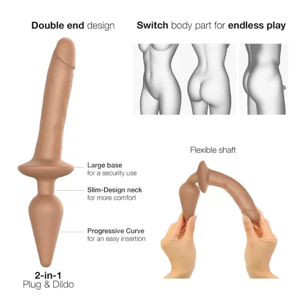 Strap-on-me Switch Realistic S - 2-in-1 silicone dildo (natural)