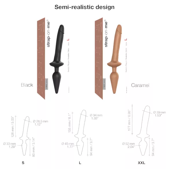 Strap-on-me Switch Realistic S - 2-in-1 silicone dildo (natural)