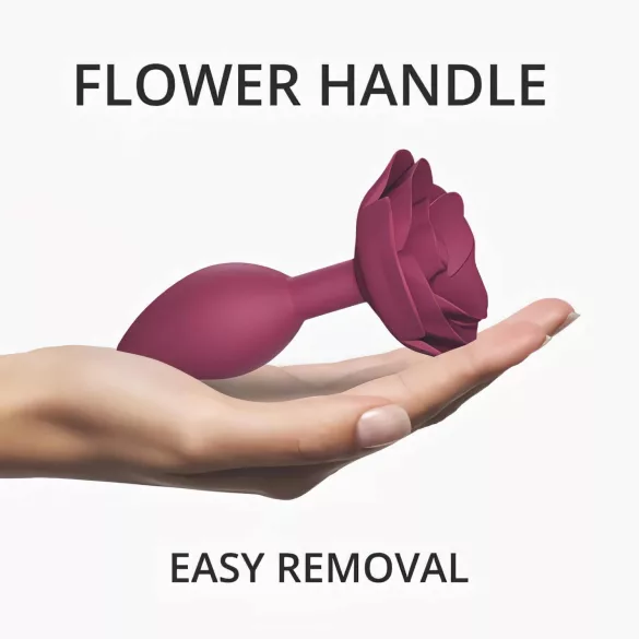 Love to Love Open Roses M - Silicone Anal Plug (Red)