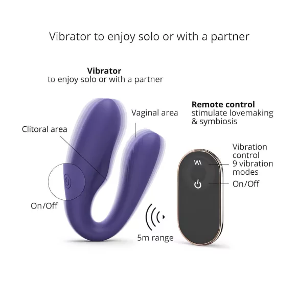 Love to Love Match Up - Rechargeable Radio-Controlled Couples Vibrator (Purple)