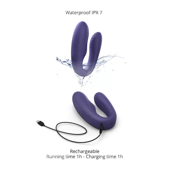 Love to Love Match Up - Rechargeable Radio-Controlled Couples Vibrator (Purple)