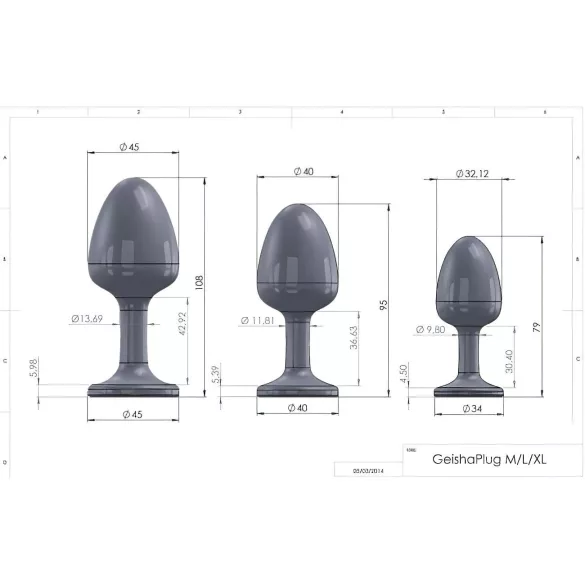 Dorcel Geisha Diamond Plug L - Black Anal Plug with White Gem
