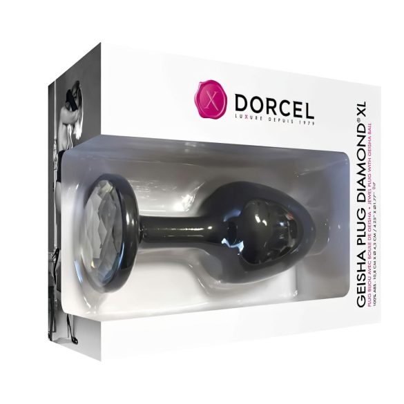 Dorcel Geisha Diamond XL Anal Plug - Black with White Gemstone