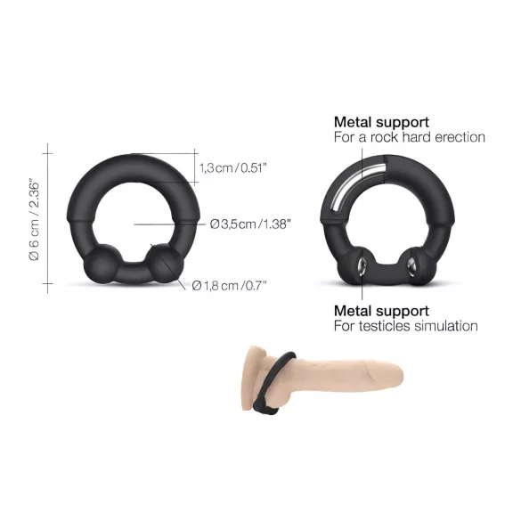 Dorcel Stronger Ring - Metal-Enhanced Penis Ring (Black)