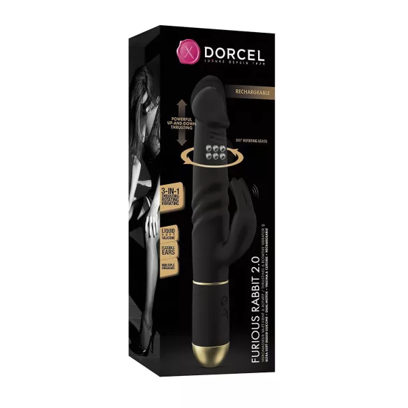 Dorcel Furious Rabbit 2.0 - Thrusting Clitoral Vibrator (Black)