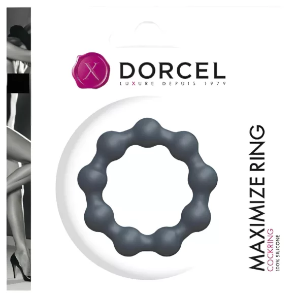 Dorcel Maximize - beaded silicone cock ring (grey)