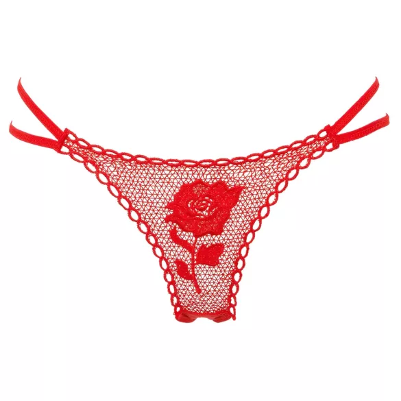 Rose Panty - Hidden Thong - Red (S-L)