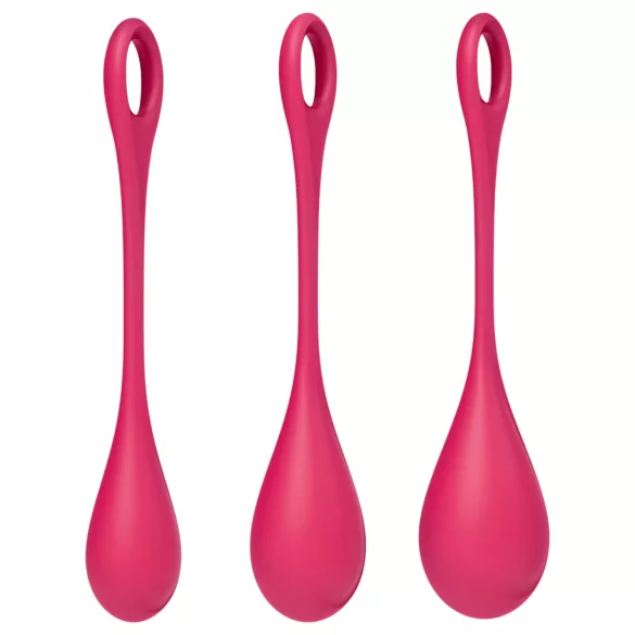 Satisfyer Yoni Power 1 - Red Geisha Ball Set (3-Piece)