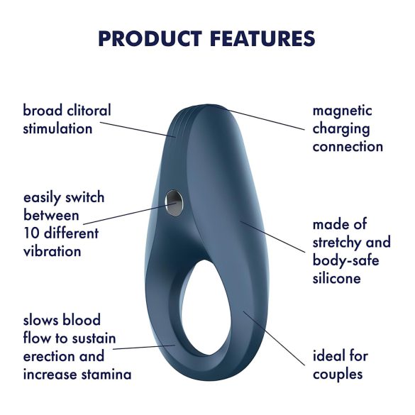 Satisfyer Rocket Ring - Waterproof Vibrating Blue Penis Ring