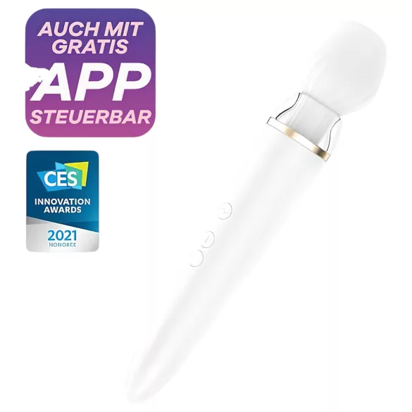 Satisfyer Double Wand-er - App-controlled massaging vibrator (white)
