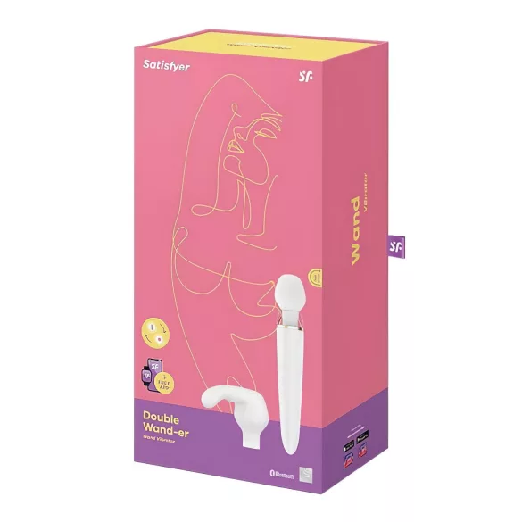 Satisfyer Double Wand-er - App-controlled massaging vibrator (white)