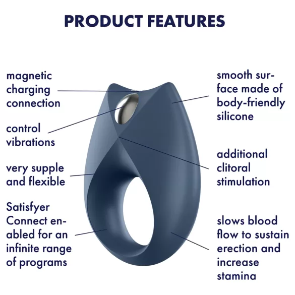 Satisfyer Royal One - App-controlled vibrating cock ring for men (blue)