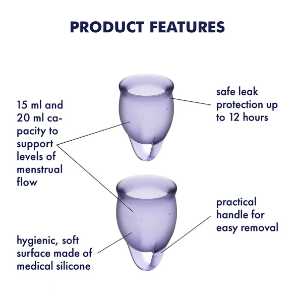 Satisfyer Feel Confident - Menstrual Cup Set (Purple)