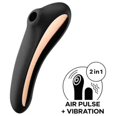   Satisfyer Dual Kiss - Rechargeable Vaginal & Clitoral Vibrator (Black)