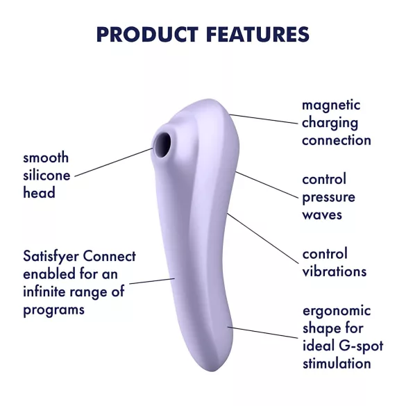 Satisfyer Dual Pleasure - Smart 2-in-1 Air Pulse Vibrator (Purple)