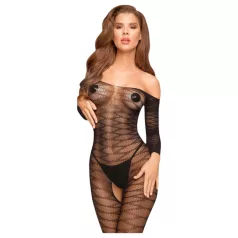 Penthouse Dreamy Diva - Zigzag Carmen Jumpsuit (Black) - XL