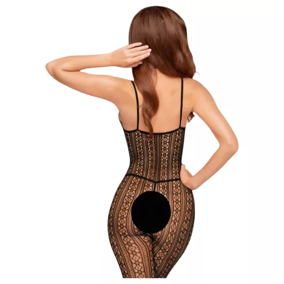 Penthouse Dark Wish - Open Fishnet Bodysuit (Black) - XL