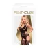 Penthouse Hottie - Lace Strappy Fishnet Set (Black) - XL