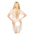 Penthouse Poison Cookie - Lace Dress with Thong & Hair Accessory (White) - L/XL