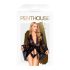 Penthouse Hypnotic Power - Lace Short Robe & Thong Set (Black)