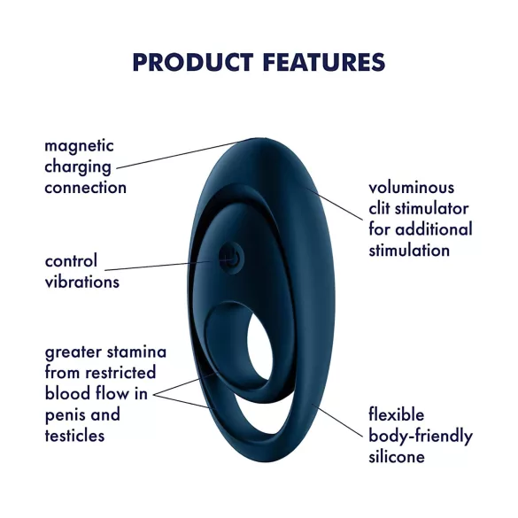 Satisfyer Glorious Duo - vibrating penis ring (blue)