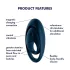 Satisfyer Glorious Duo - vibrating penis ring (blue)