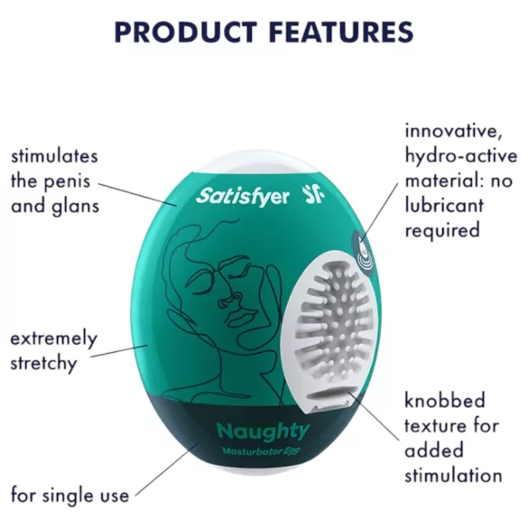 Satisfyer Egg Naughty - Egg Masturbator (1pc)
