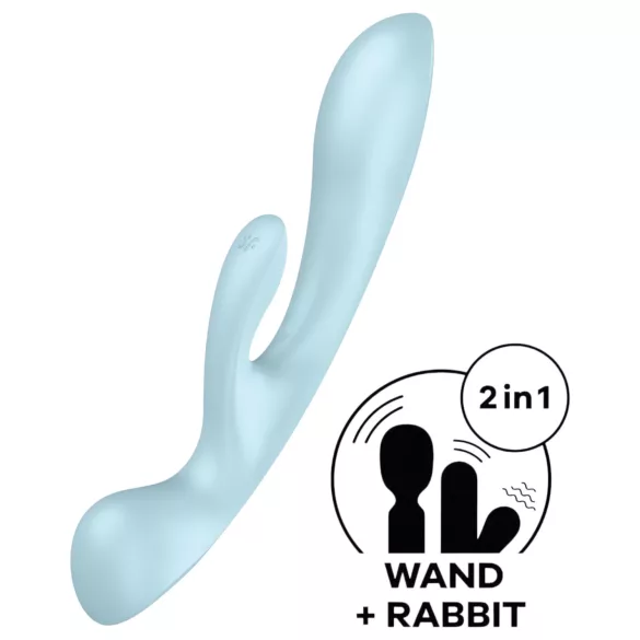 Satisfyer Triple Oh - Rechargeable Clitoral Vibrator with Arm (Blue)
