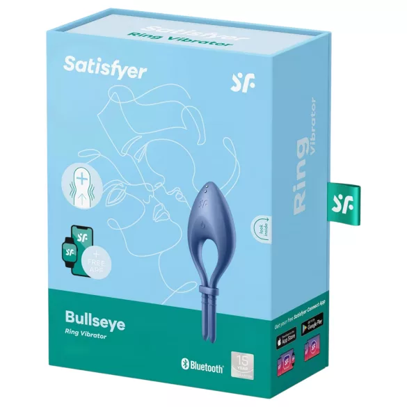 Satisfyer Bullseye - App-controlled vibrating penis ring for men (blue)