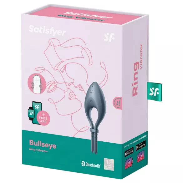 Satisfyer Bullseye - App-controlled vibrating penis ring for men (grey)