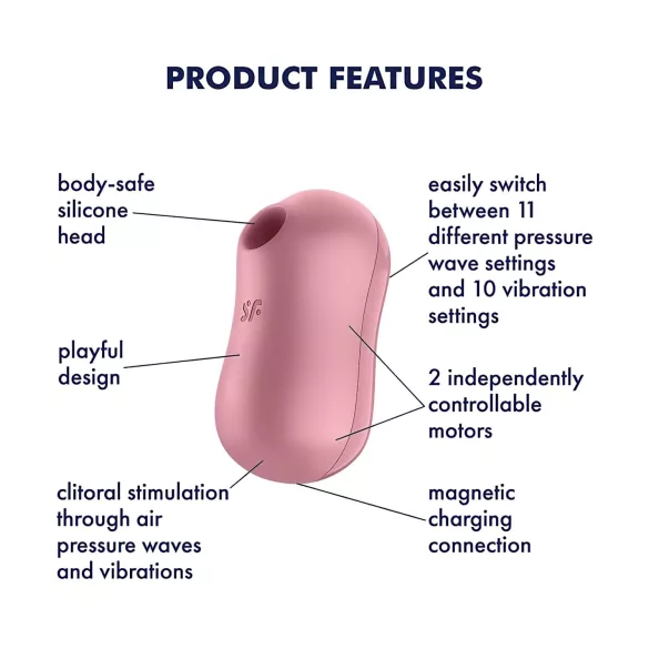 Satisfyer Cotton Candy - Air Pulse Clitoral Vibrator (Coral)