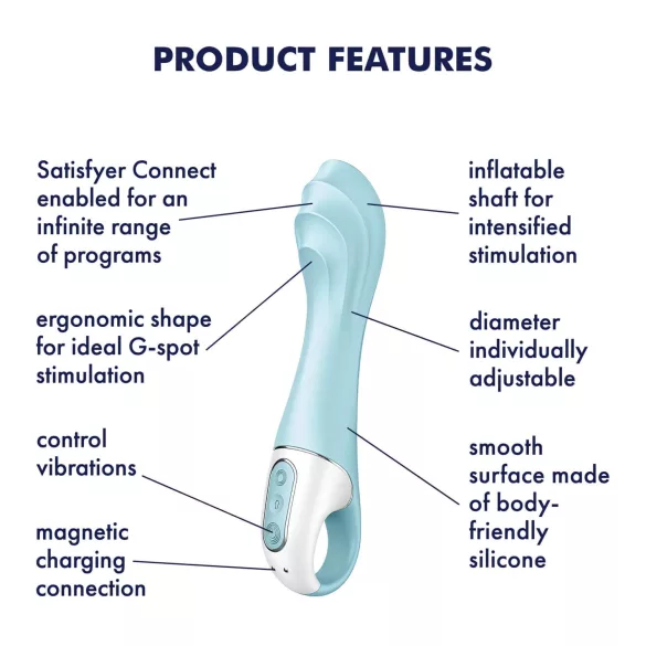 Satisfyer Air Pump Vibrator 5 - App-controlled (blue)