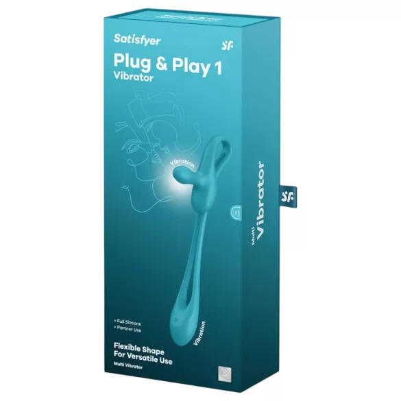 Satisfyer Plug & Play - Rechargeable Anal Vibrator & Penis Ring (Blue)