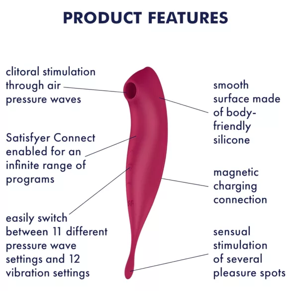 Satisfyer Twirling Pro - App-controlled clitoral vibrator (red)