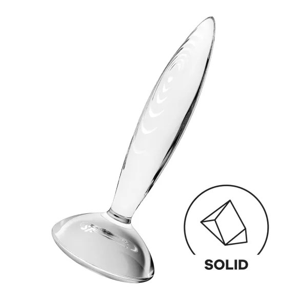 Satisfyer Sparkling Crystal - Ribbed Glass Dildo (Clear)