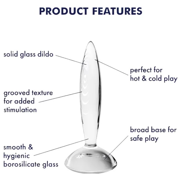 Satisfyer Sparkling Crystal - Ribbed Glass Dildo (Clear)