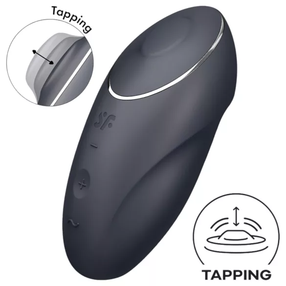 Satisfyer Tap & Climax 1 - 2-in-1 Clitoral Vibrator (Black)