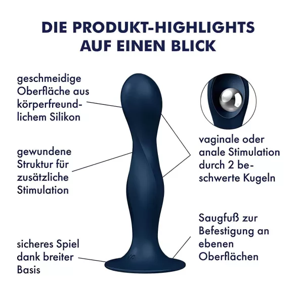 Satisfyer Double Ball-R - Weighted Dildo (Blue)
