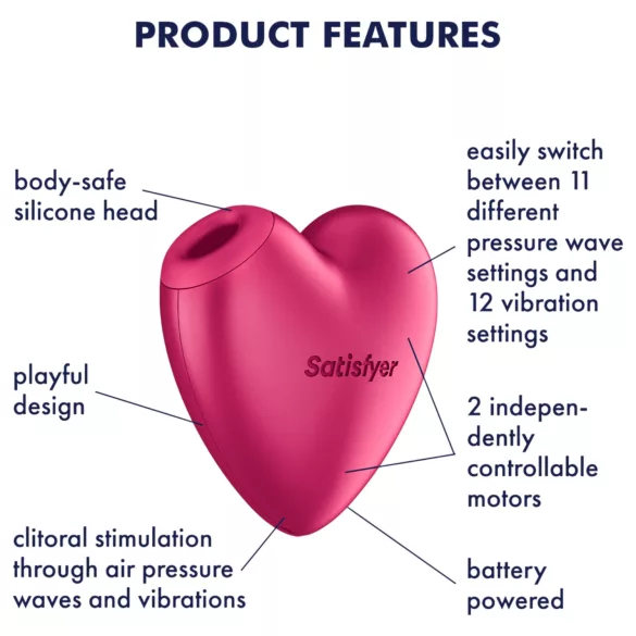 Satisfyer Cutie Heart - Airwave Clitoral Stimulator (Pink)