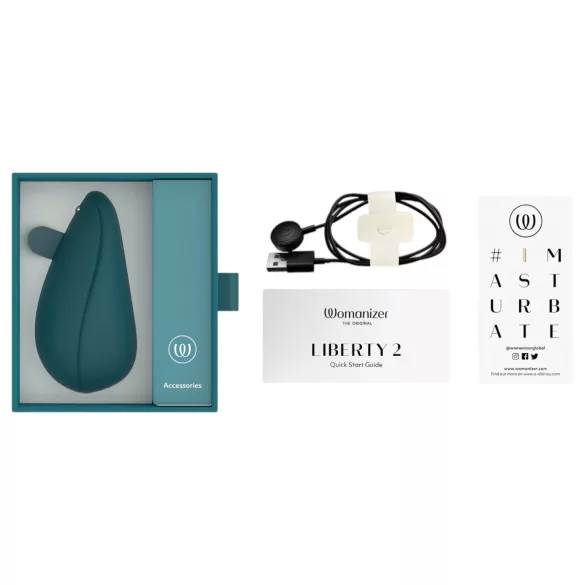 Womanizer Liberty 2 - Rechargeable Air Wave Clitoral Stimulator (Dark Green)