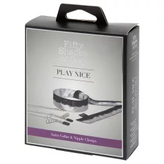   Fifty Shades of Grey Play Nice - Nipple Clamps with Collar (Silver)
