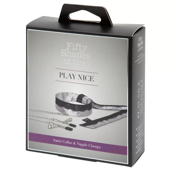 Fifty Shades of Grey Play Nice - Nipple Clamps with Collar (Silver)