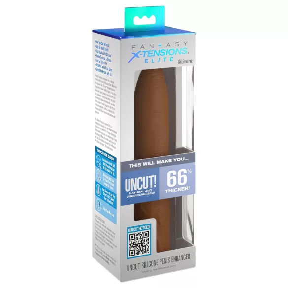 Pipedream X-TENSION Elite - adjustable open penis sleeve (dark flesh tone)